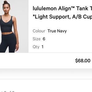 lululemon Align Tank True Navy